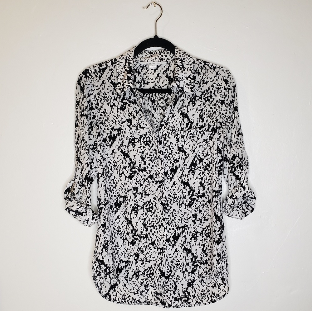 DVF Snake Print Silk Blouse